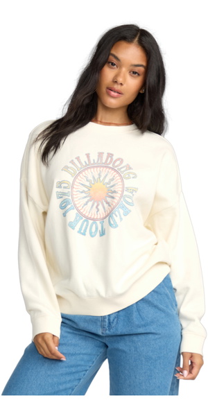 2025 Billabong Womens Echo Sweatshirt 24B463504 - Salt Crystal